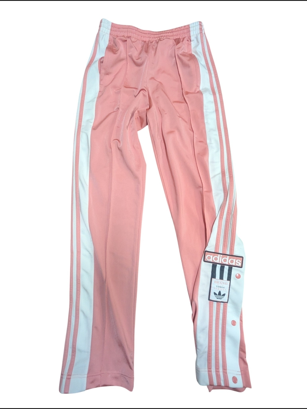 Adidas Originals Pink 3-Stripe Snap Track Pants Women's XS Retro Y2K - Picture 2 of 16